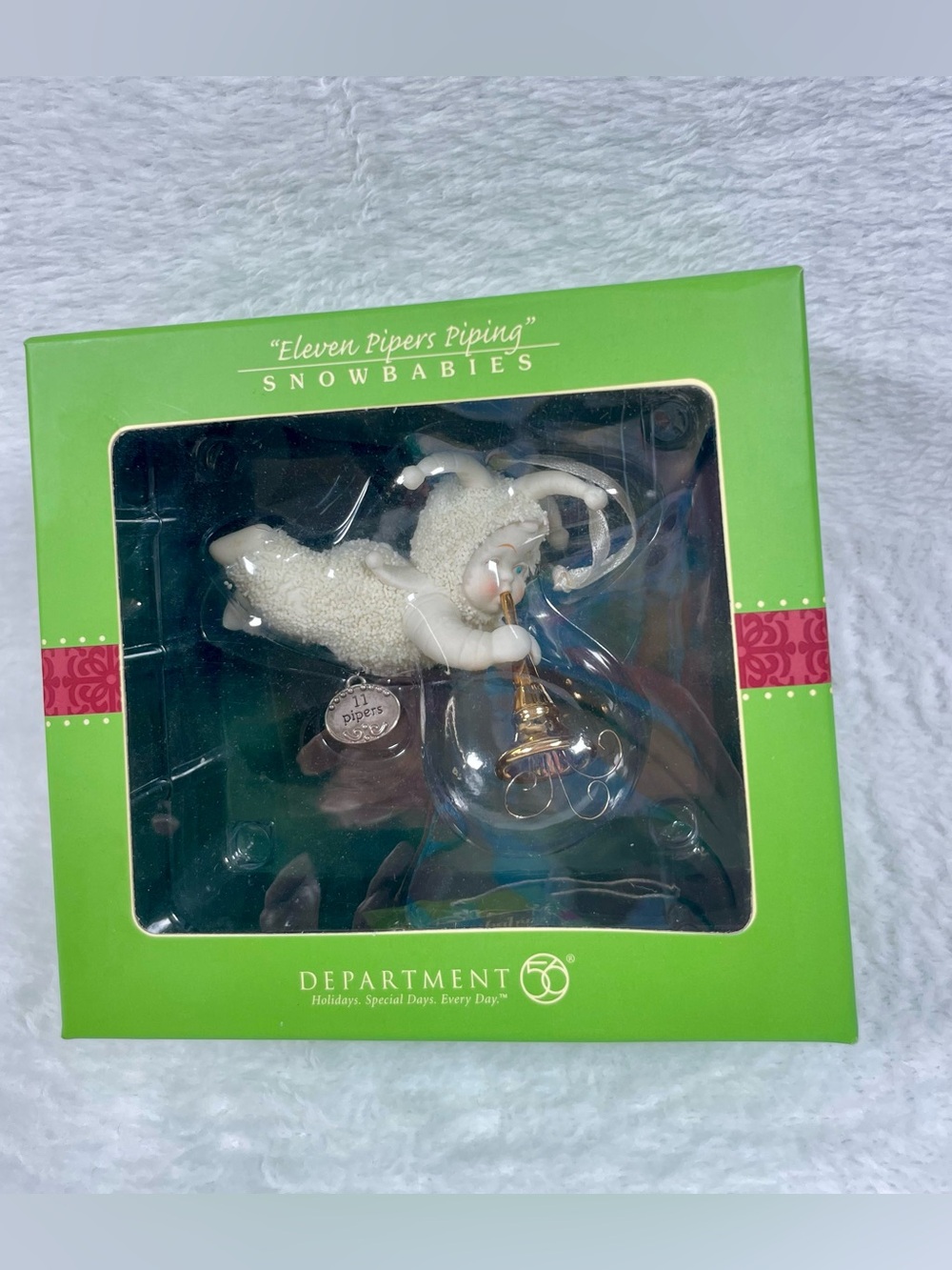 RARE! 2007 Snowbabies 12 Days Of Christmas ELEVEN PIPERS PIPING Ornament Dept 56